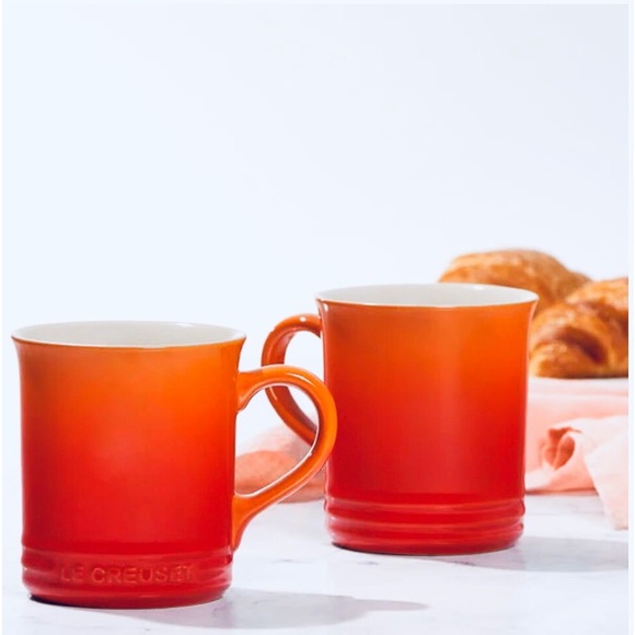 Le Creuset Other - Le Creuset Ombre Flame Orange Stoneware Mugs - Set of 2